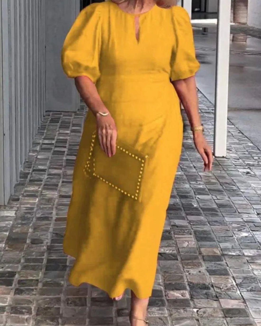 FIONA - VESTIDO ELEGANTE DE ESENCIA EN ALGODÓN Y LINO