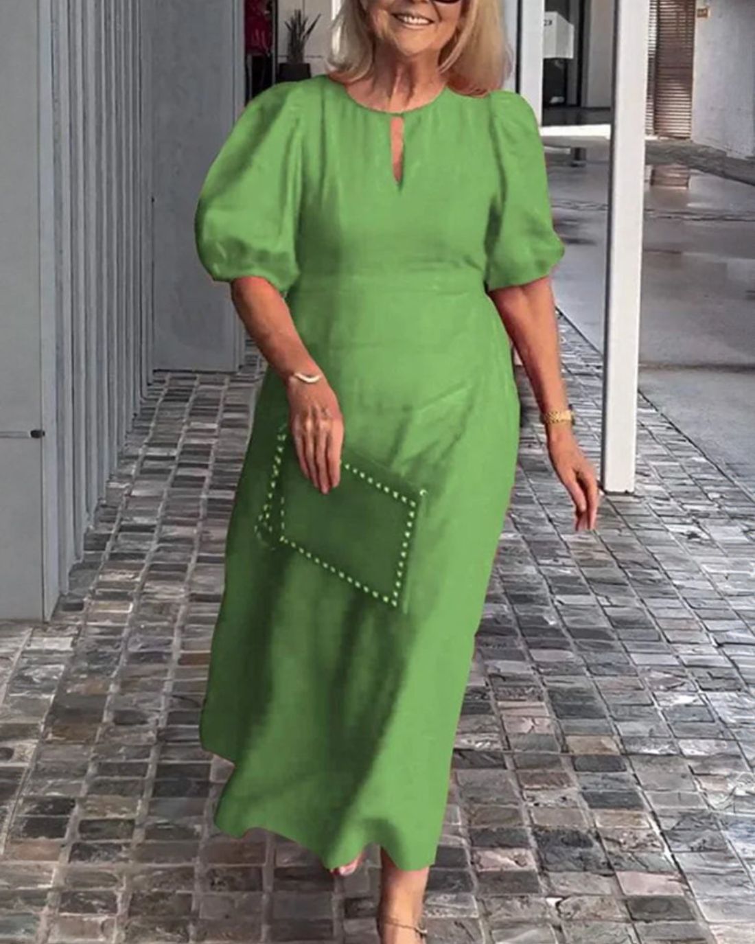 FIONA - VESTIDO ELEGANTE DE ESENCIA EN ALGODÓN Y LINO