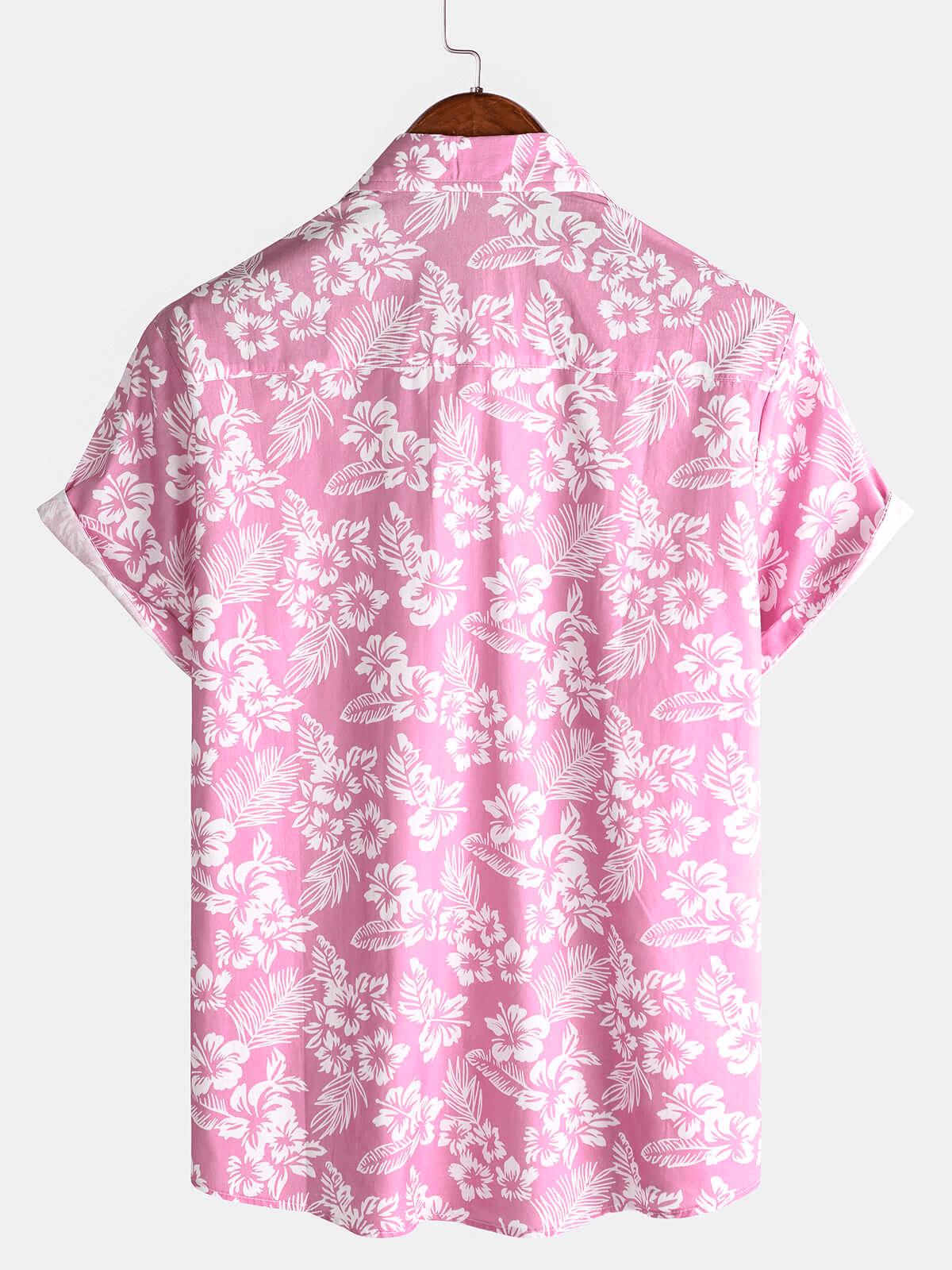 Blusa hawaiana de manga corta con estampado de flores