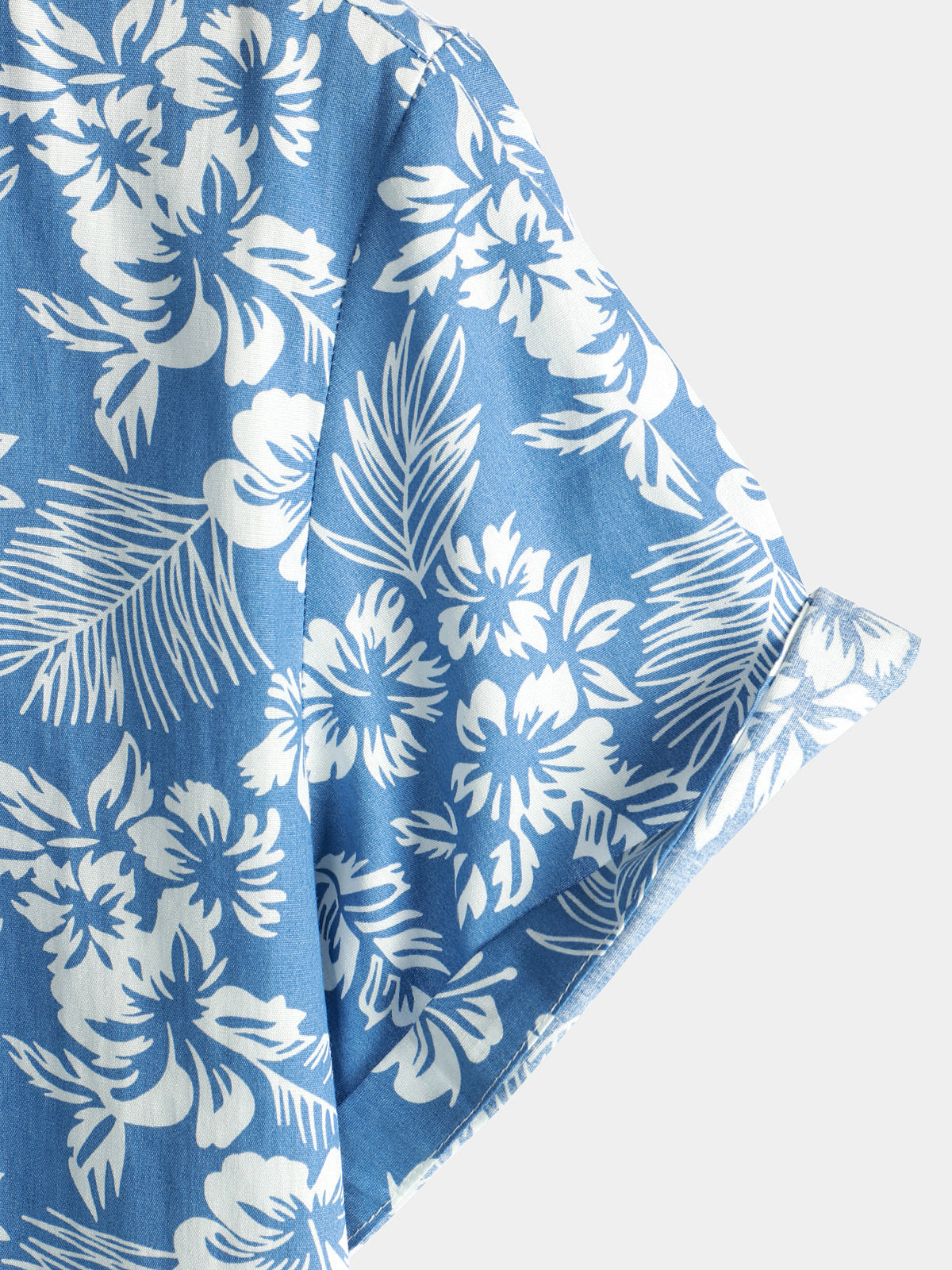 Blusa hawaiana de manga corta con estampado de flores