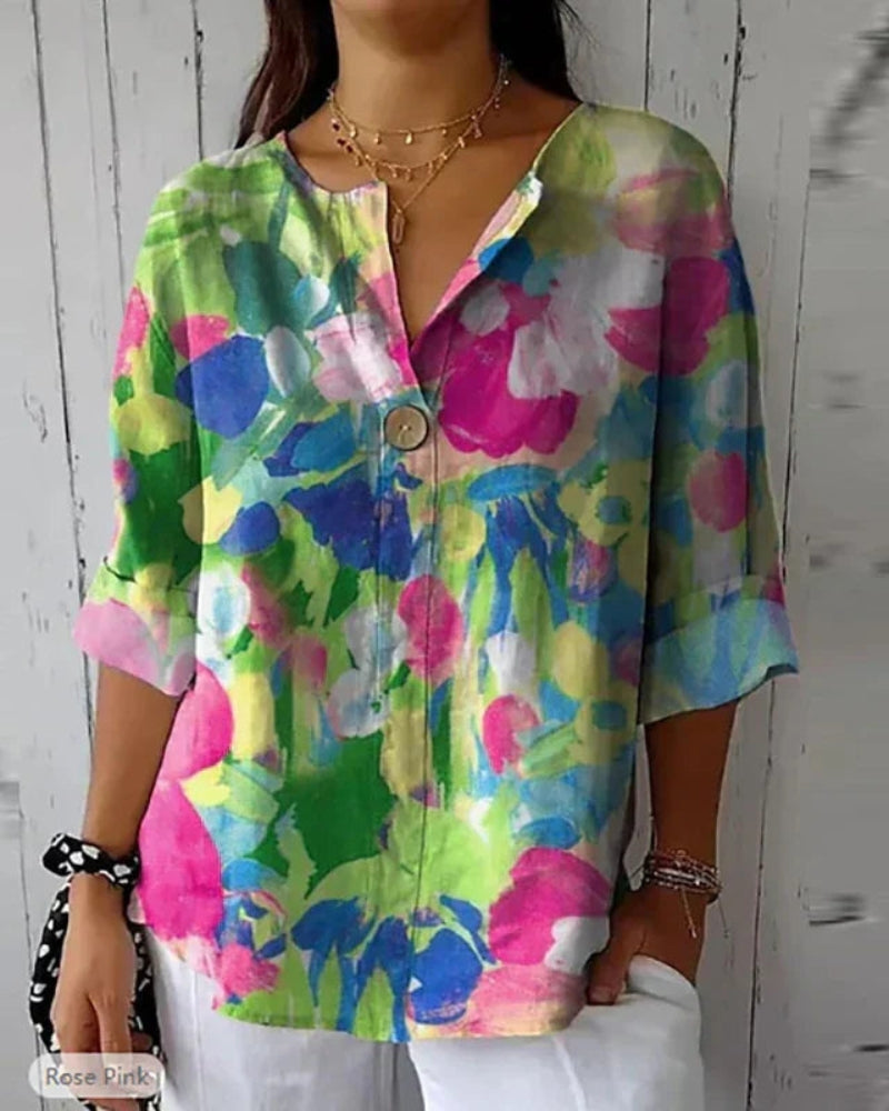 HELEINA - BLUSA VINTAGE CON FLORES
