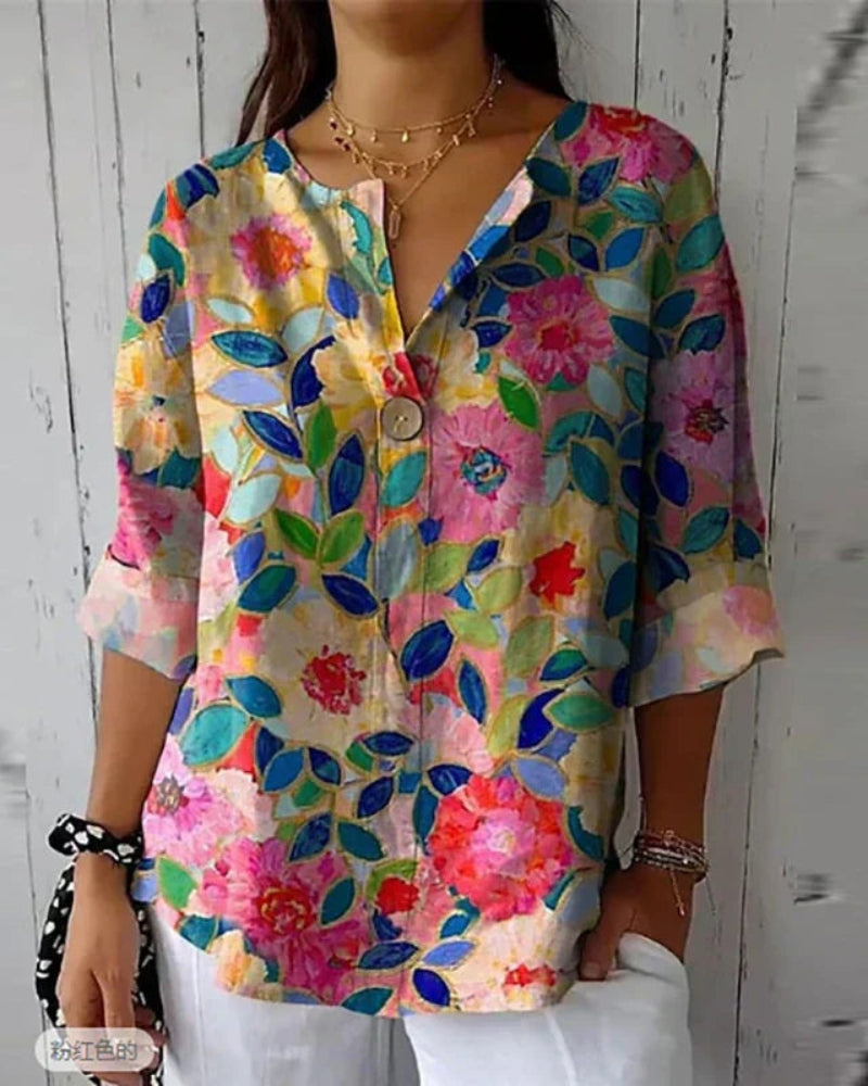 HELEINA - BLUSA VINTAGE CON FLORES