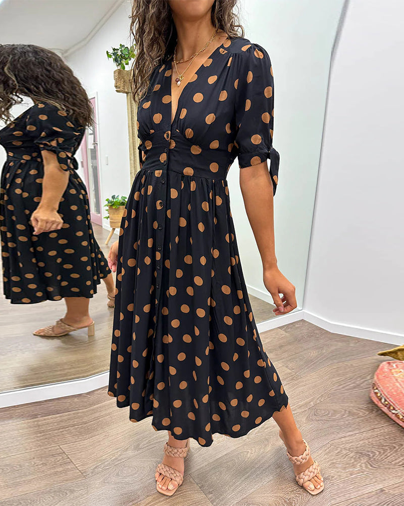 Monique™ | Vestido Elegante de Lunares