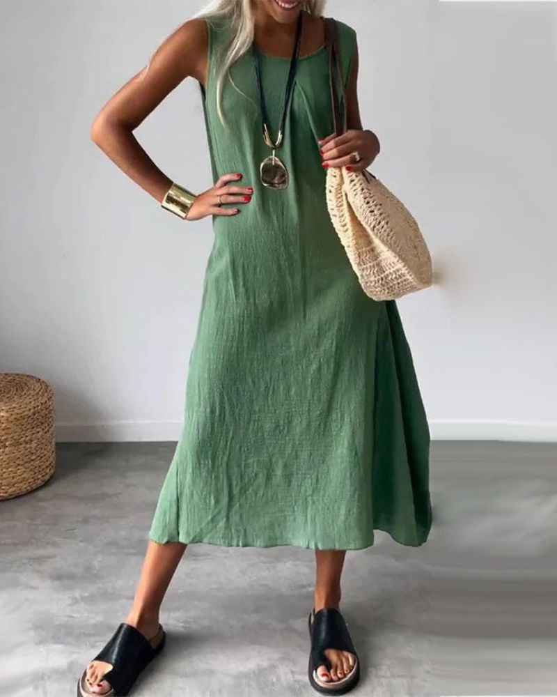 BLOME – VESTIDO BOHO SIN MANGAS MIDI