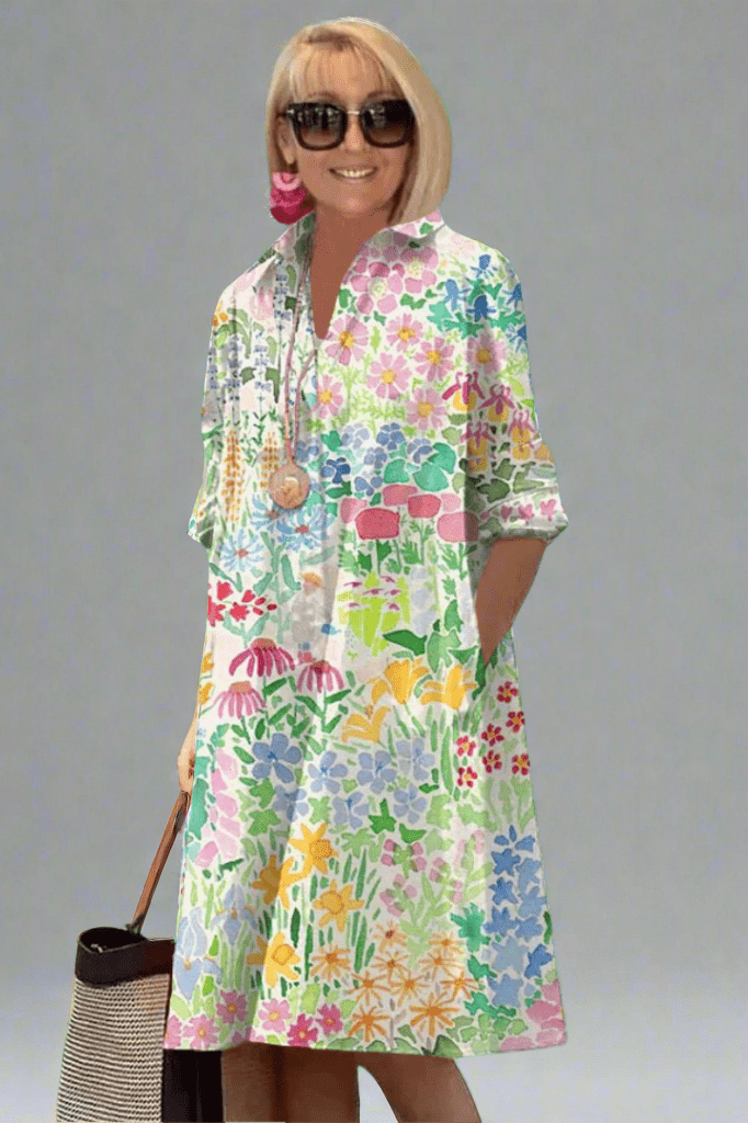 NADINE | Vestido de Verano de Lujo con Estampado Floral para un Estilo Sin Esfuerzo