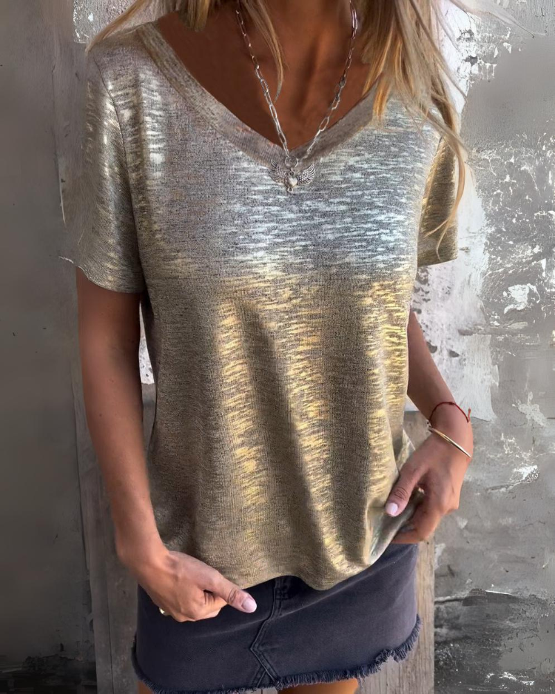 MARIONA - Camiseta Elegante de Manga Corta