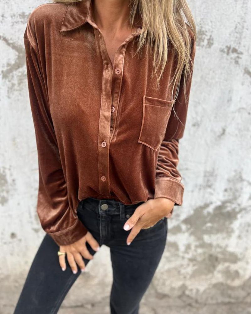 CATHERINE - BLUSA ELEGANTE DE VELUR