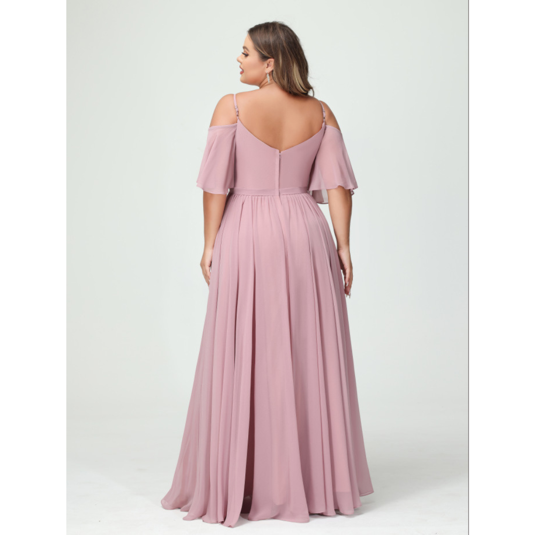 Alessia – Vestido de Dama de Honor y de Noche con Tirantes de Espagueti