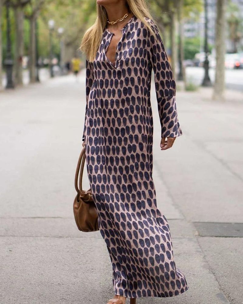 SOIRA - VESTIDO MAXI CON IMPRESIÓN OVALADA