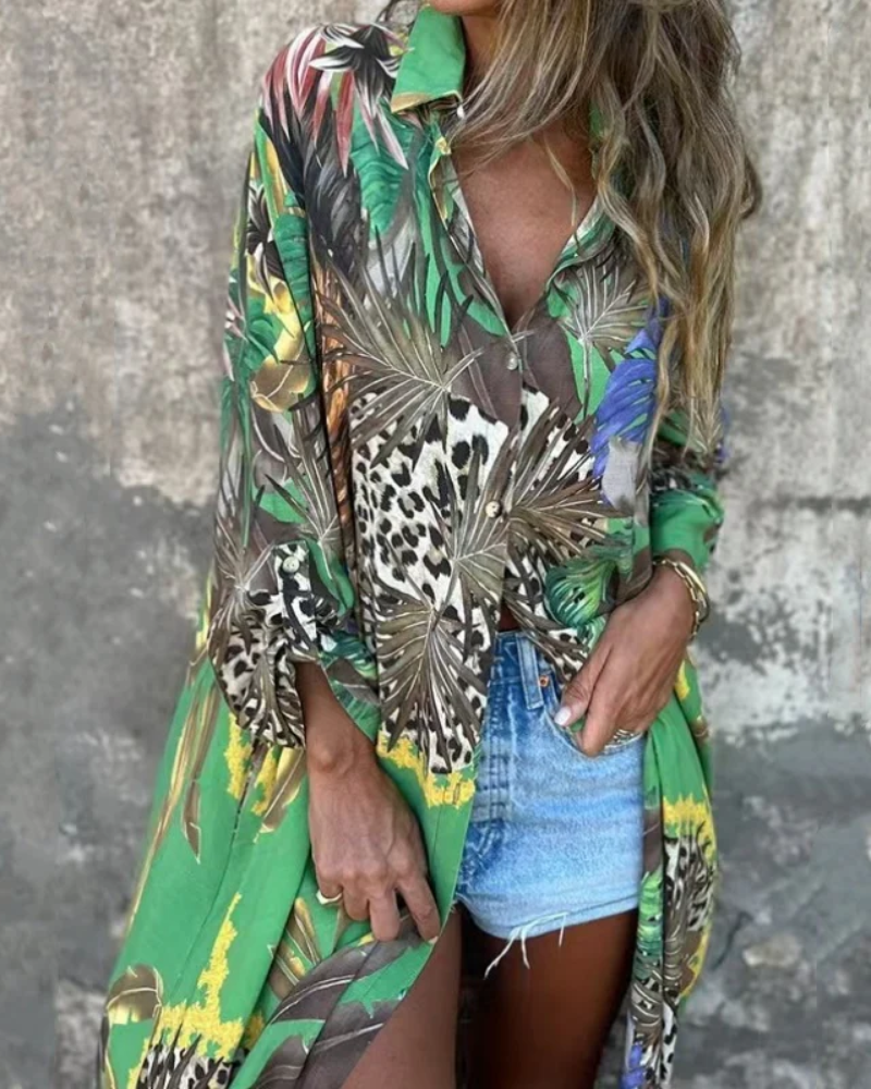 MAROVA – VESTIDO IMPRESO DE MANGAS LARGAS