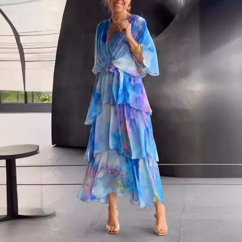 Vestido Capa Floral Soleil