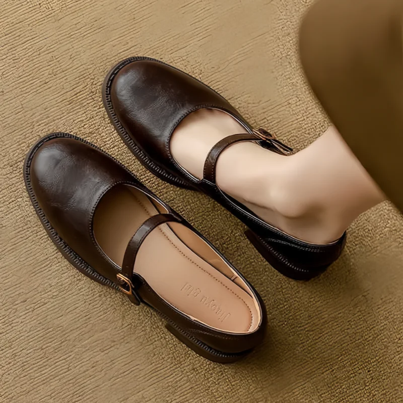 Sarah&Kate™| Mary Janes Clásicos de Confort Hechos de Cuero