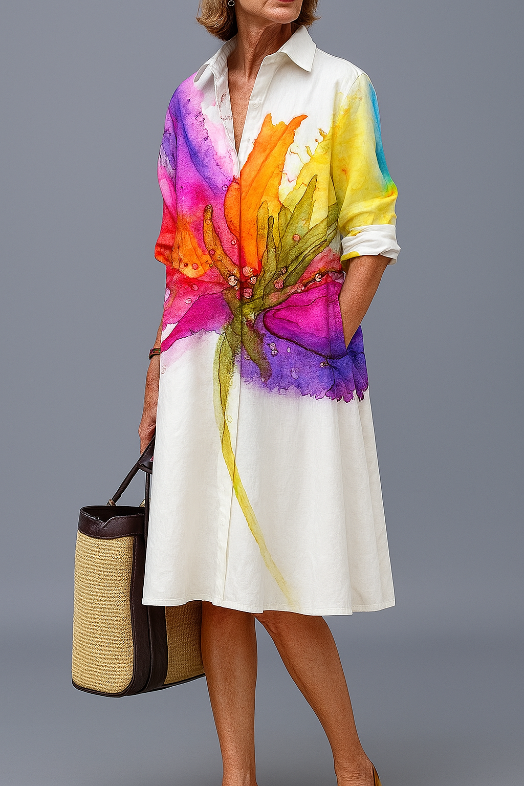 DORIS | Vestido Midi Lujoso para la Comodidad Despreocupada del Verano
