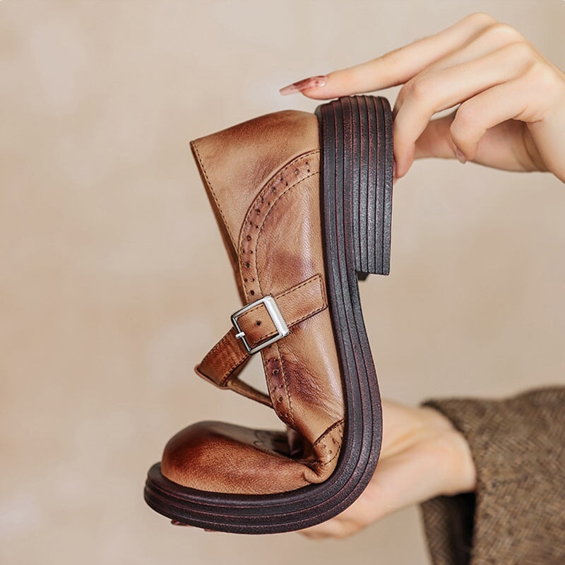 Risla Zapatos Mary Jane de Cuero