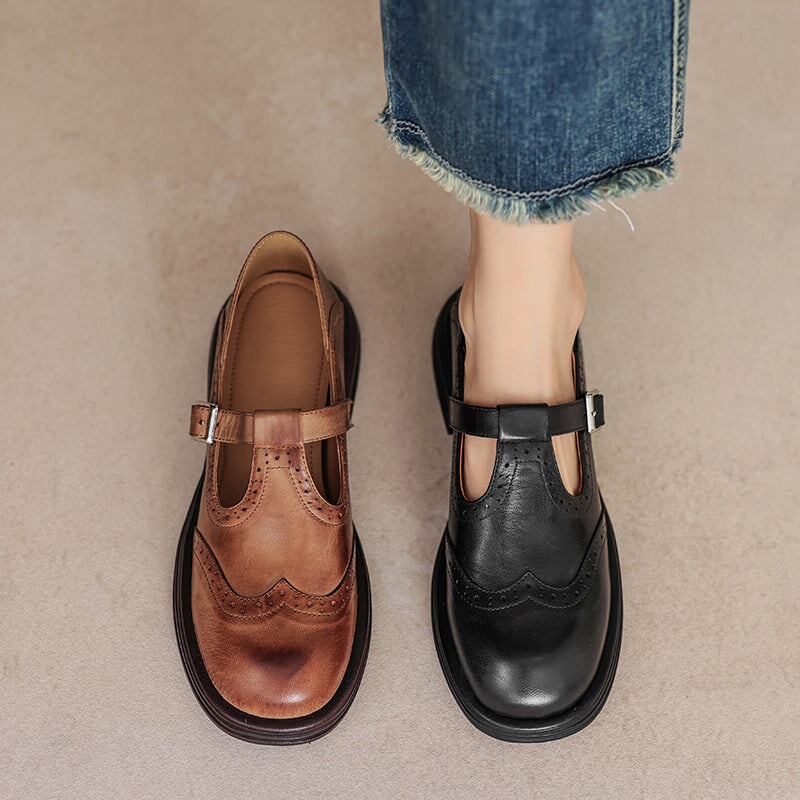 Risla Zapatos Mary Jane de Cuero