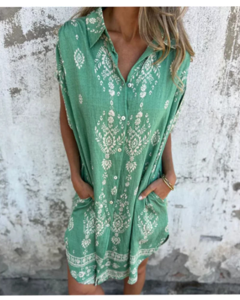 ORONE - VESTIDO IMPRESO DE CORTE SUELTO