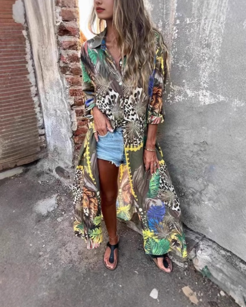 MAROVA – VESTIDO IMPRESO DE MANGAS LARGAS