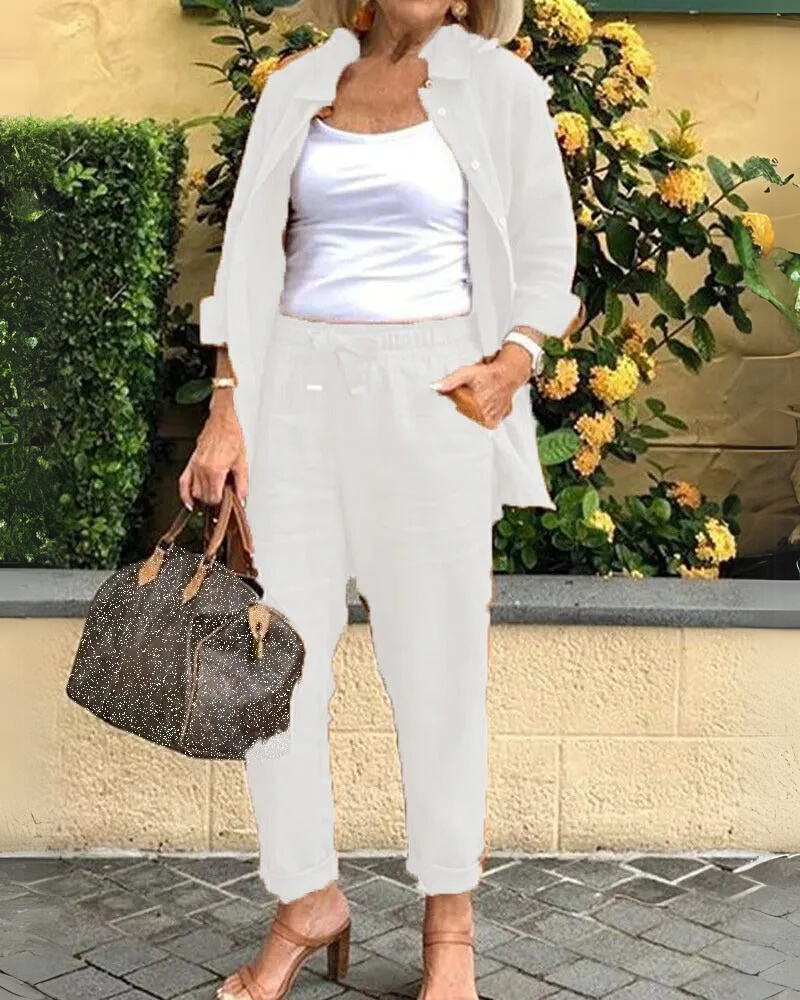 AIRENA - Conjunto de Camisa y Pantalón