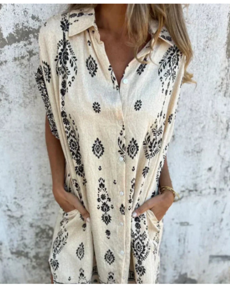 ORONE - VESTIDO IMPRESO DE CORTE SUELTO