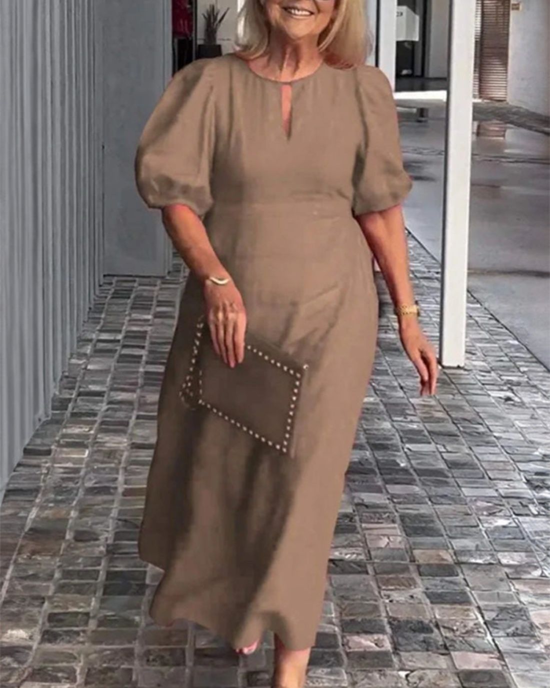 FIONA - VESTIDO ELEGANTE DE ESENCIA EN ALGODÓN Y LINO