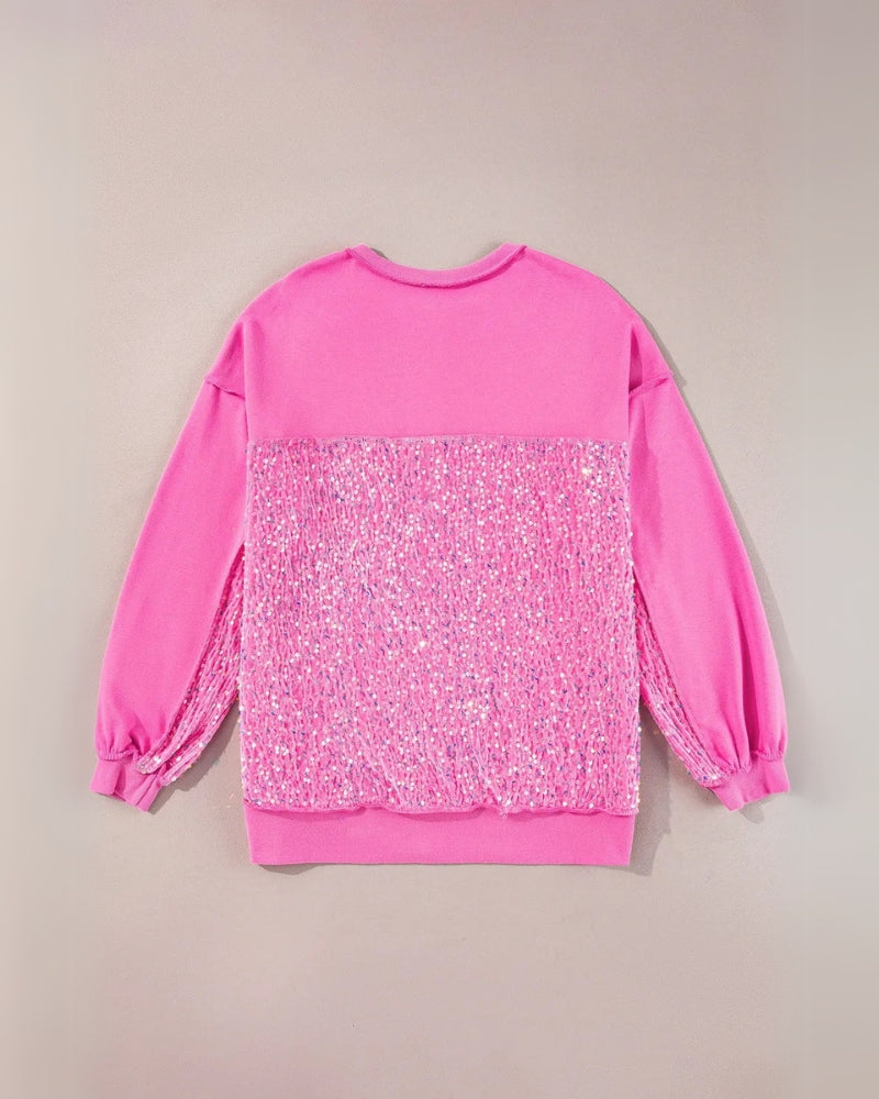 LAREI - SUDADERA CON LENTEJUELAS Y BOTONADURA PARCIAL