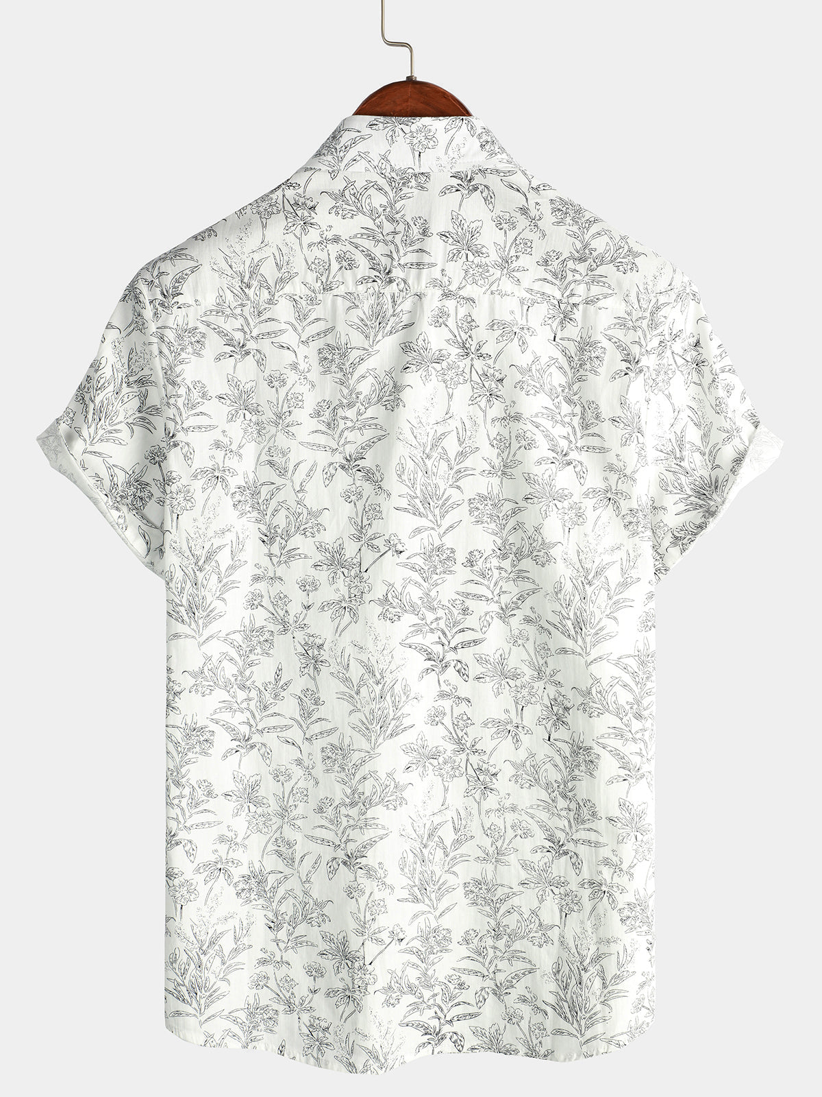 Camisa de Hawaii de Algodón con Mangas Cortas