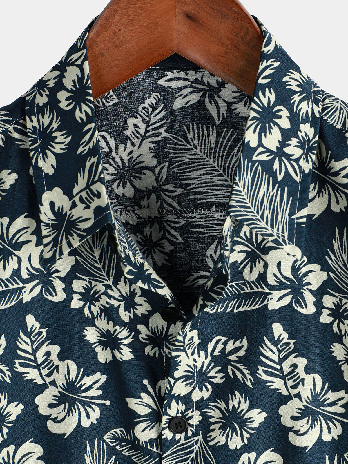 Camisa de Hawaii de Algodón con Mangas Cortas