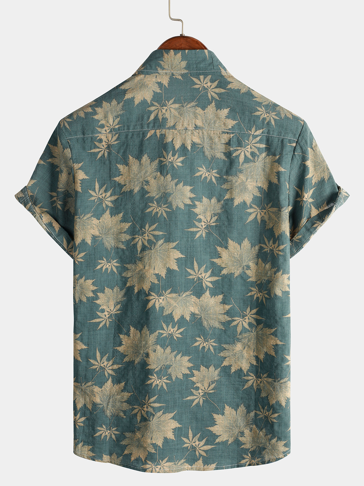 Camisa de Hawaii de Algodón con Mangas Cortas