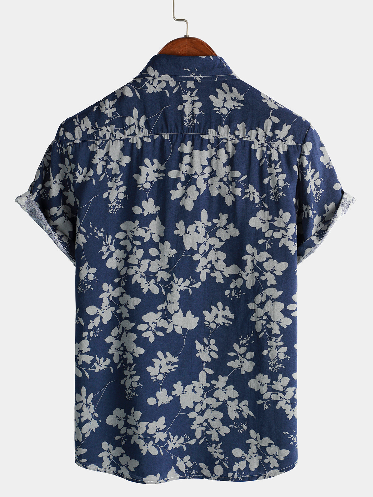 Camisa de Hawaii de Algodón con Mangas Cortas