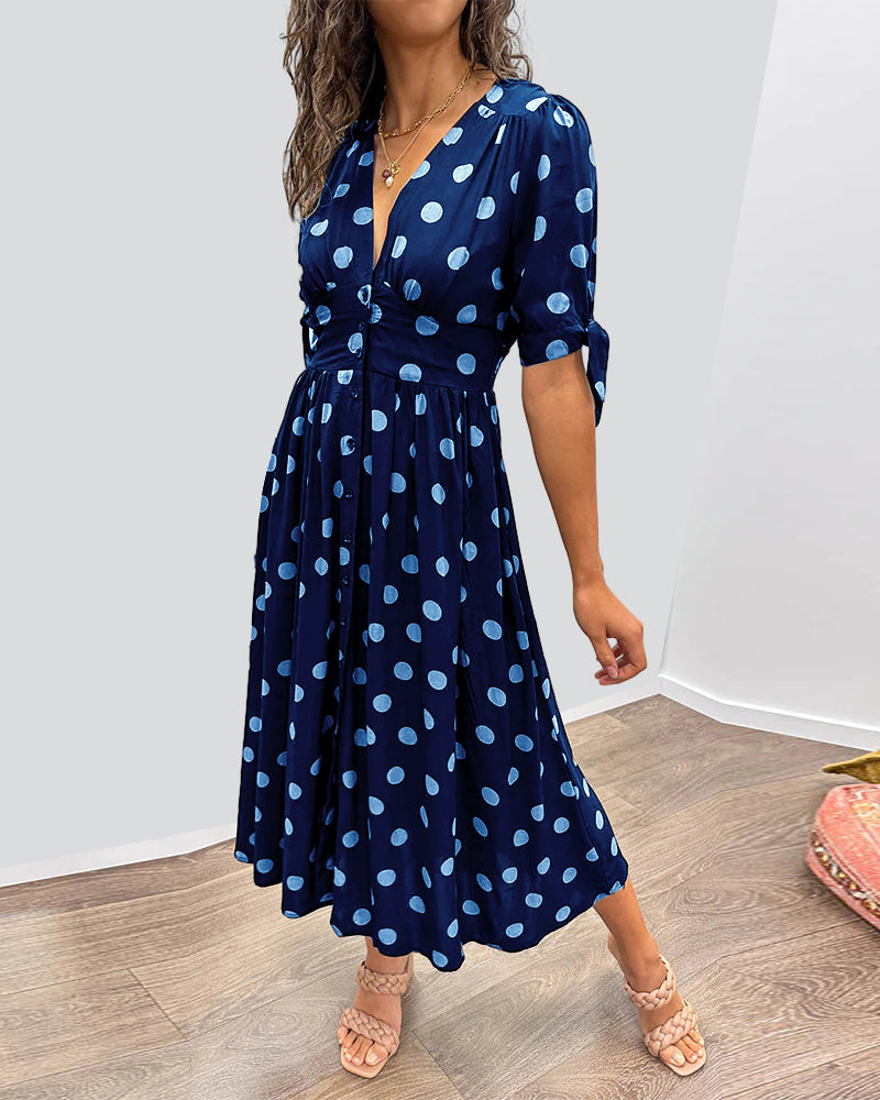 Monique™ | Vestido Elegante de Lunares