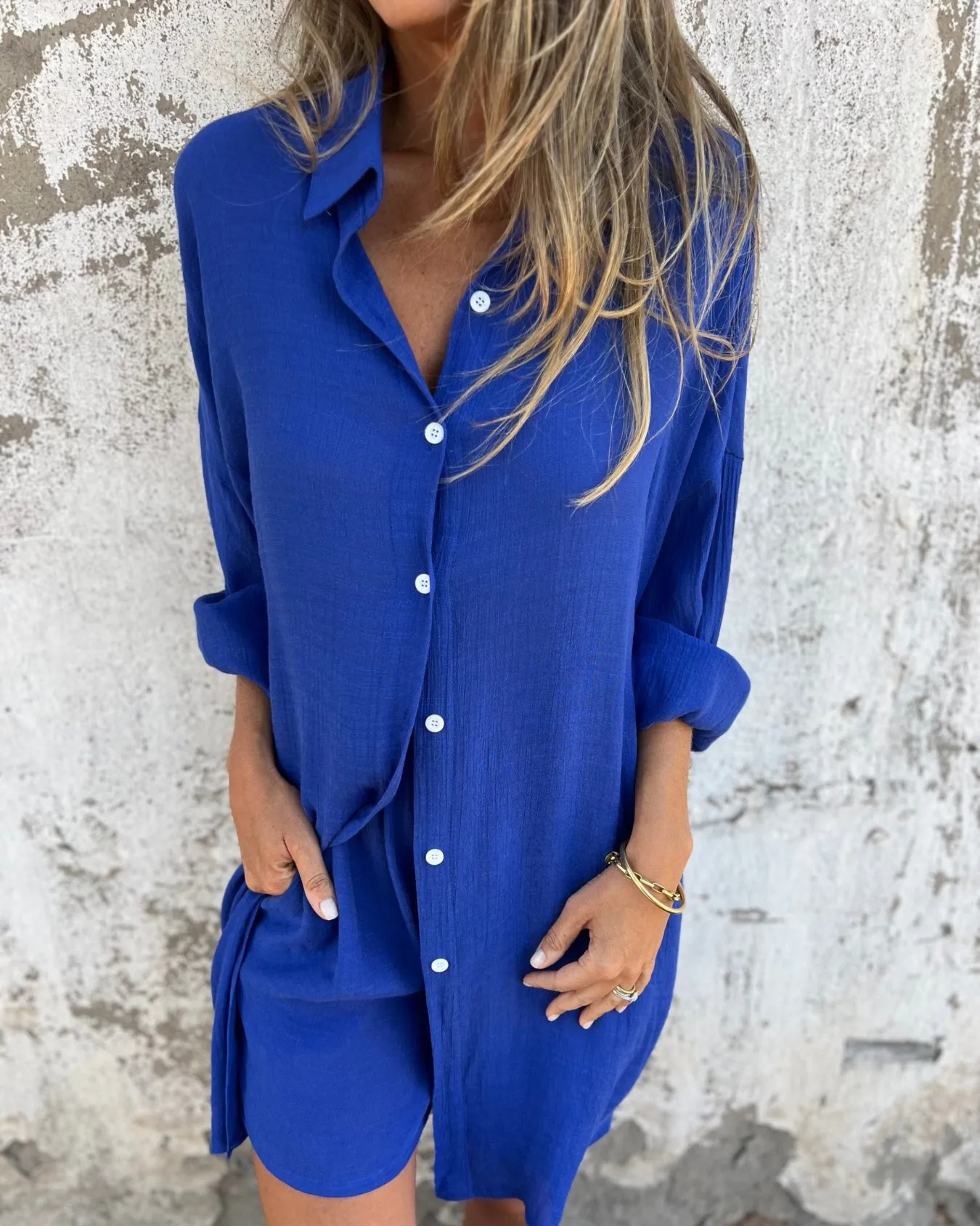 IZELA - CONJUNTO CAMISA Y SHORT DESENFADADO