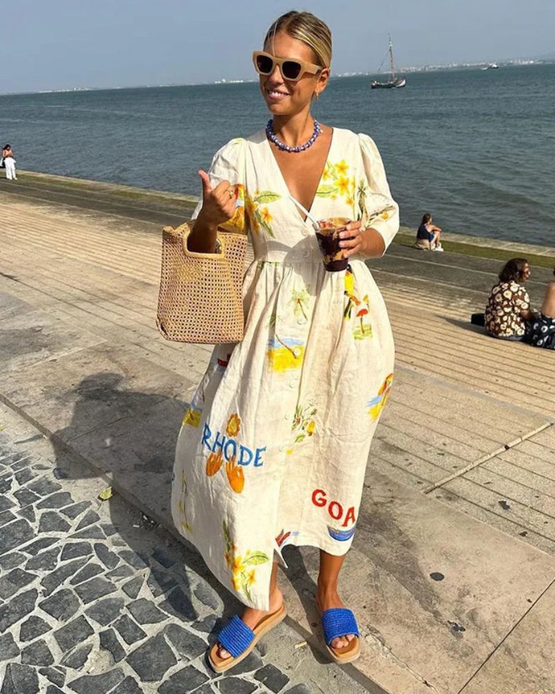 ANNI – Vestido de Lino Impreso