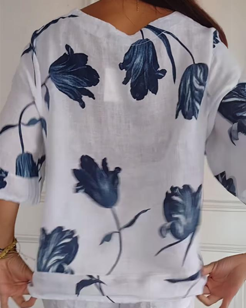 ELISA - Camisa Casual de Algodón