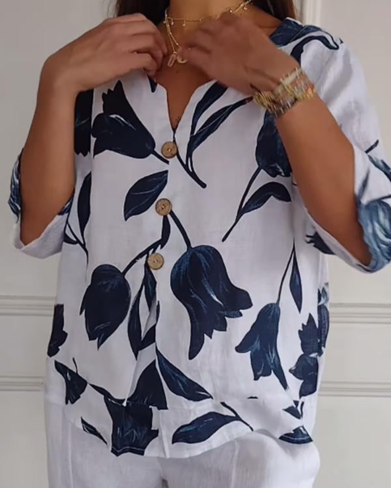 ELISA - Camisa Casual de Algodón