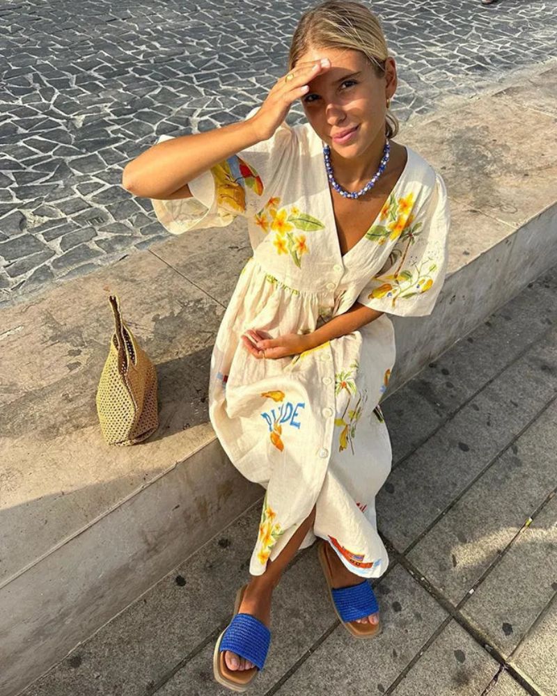 ANNI – Vestido de Lino Impreso