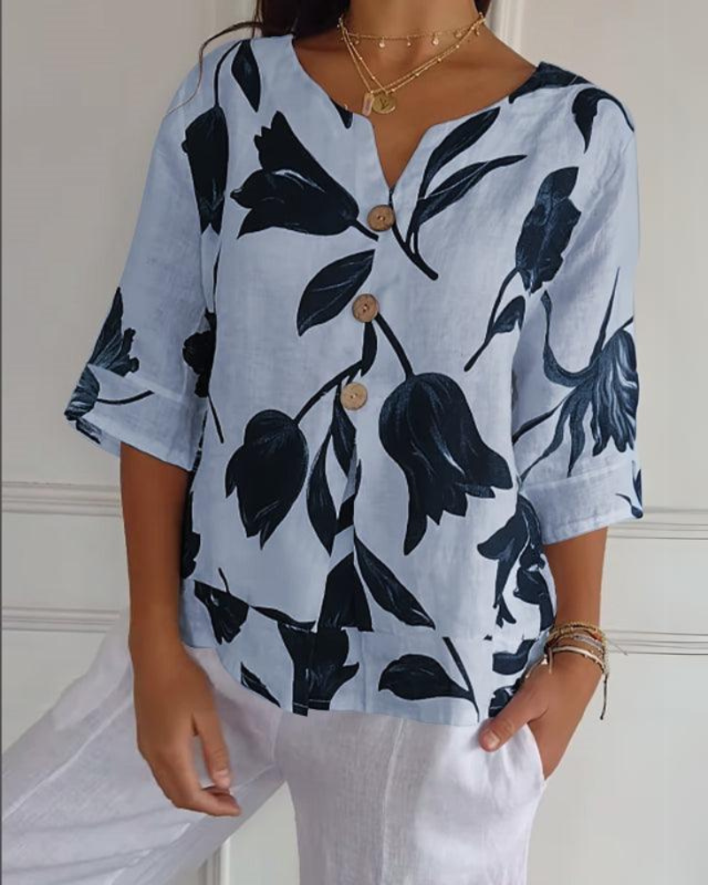 ELISA - Camisa Casual de Algodón