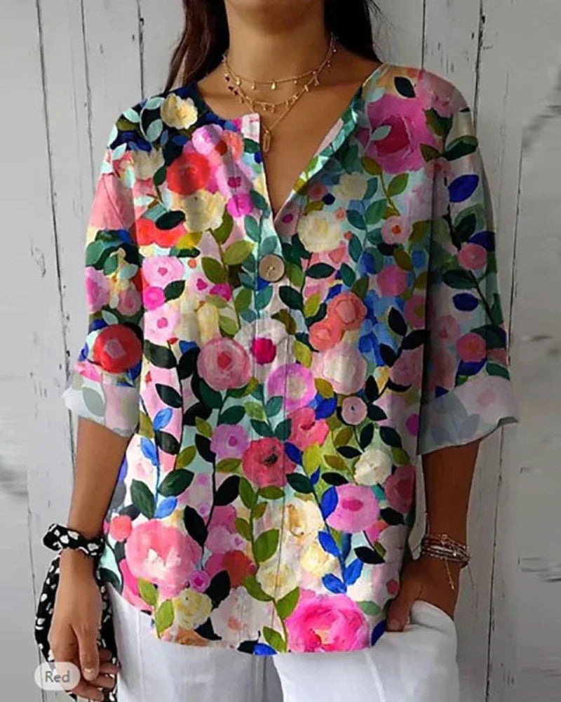 HELEINA - BLUSA VINTAGE CON FLORES