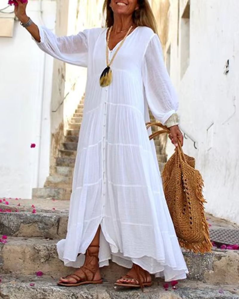 LONERA – VESTIDO BOHO DE LINO