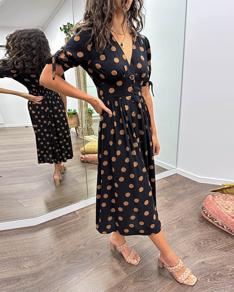 Monique™ | Vestido Elegante de Lunares