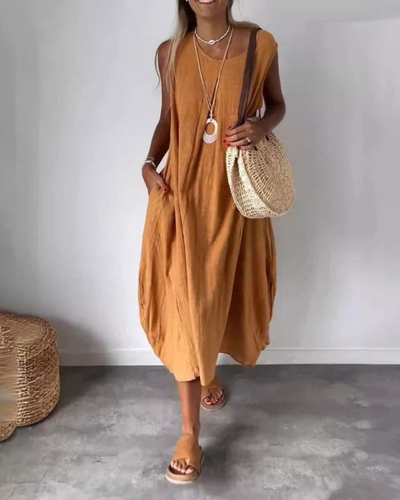BLOME – VESTIDO BOHO SIN MANGAS MIDI