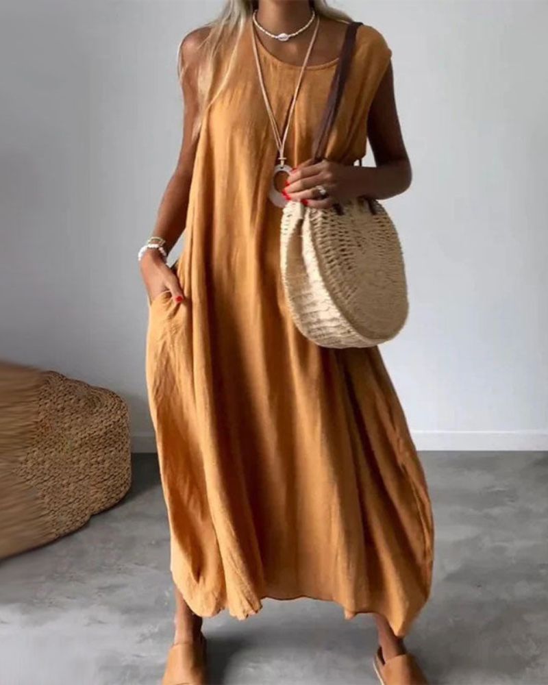 BLOME – VESTIDO BOHO SIN MANGAS MIDI