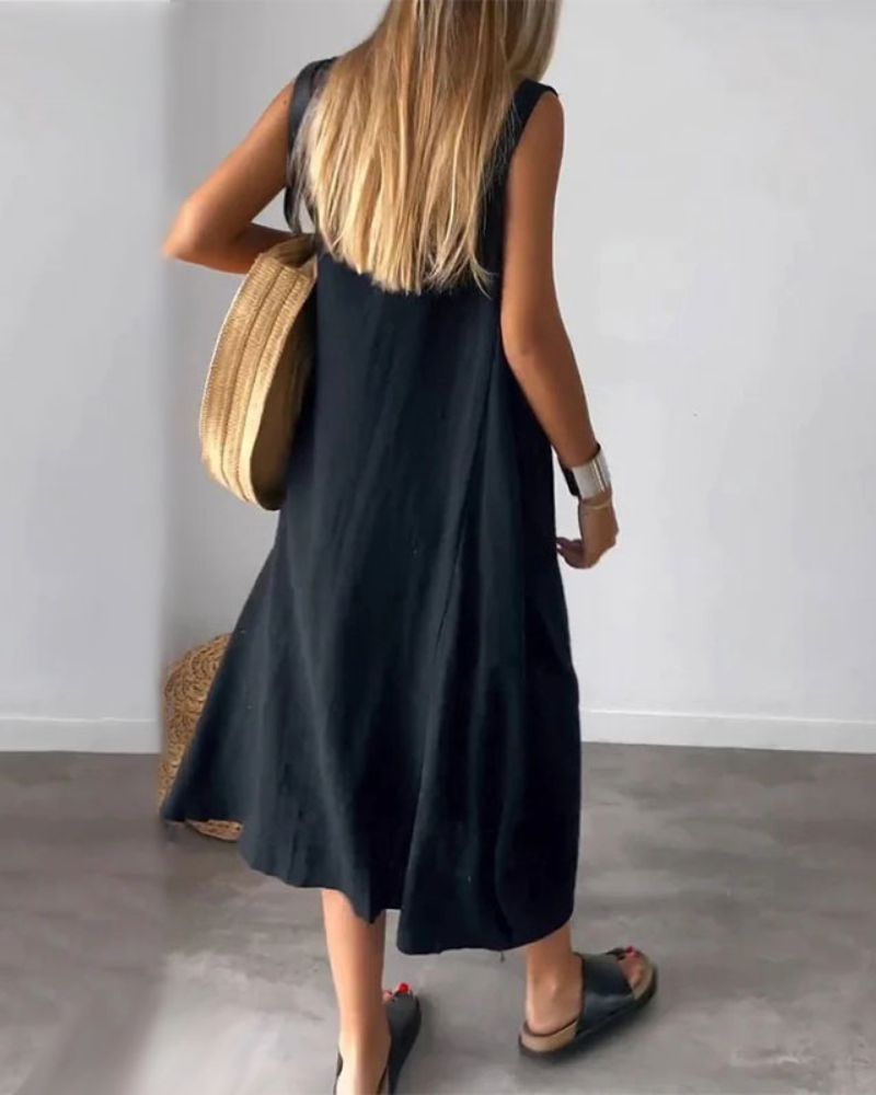 BLOME – VESTIDO BOHO SIN MANGAS MIDI
