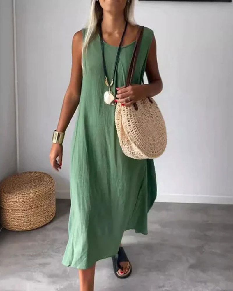 BLOME – VESTIDO BOHO SIN MANGAS MIDI