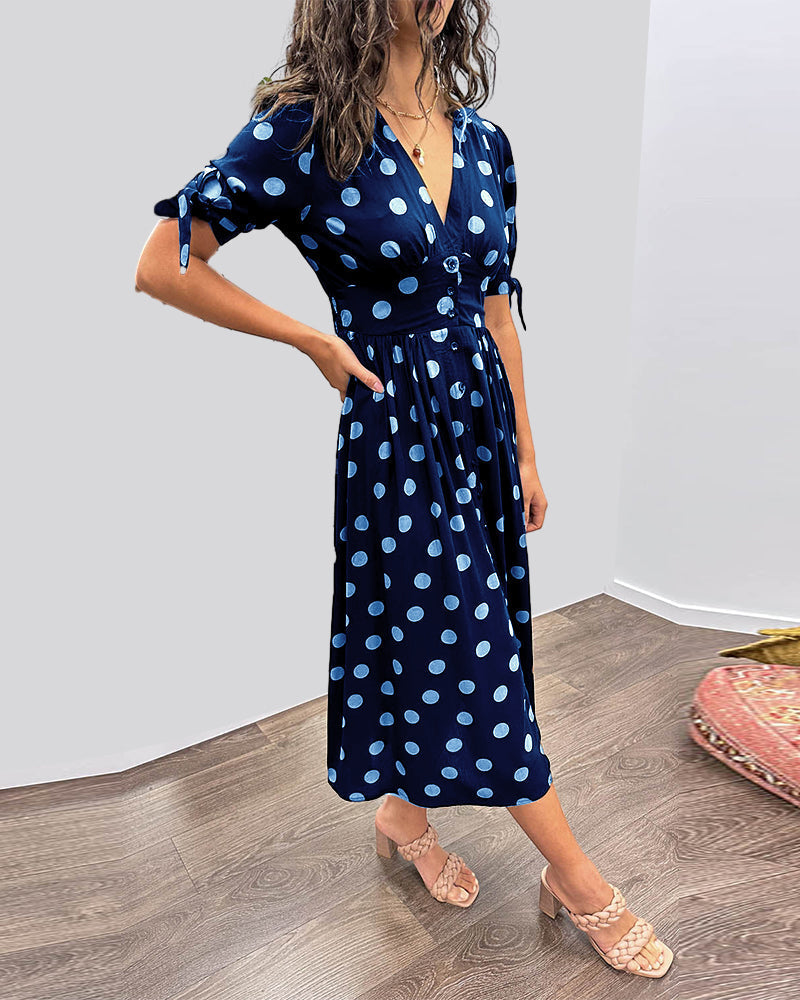 Monique™ | Vestido Elegante de Lunares
