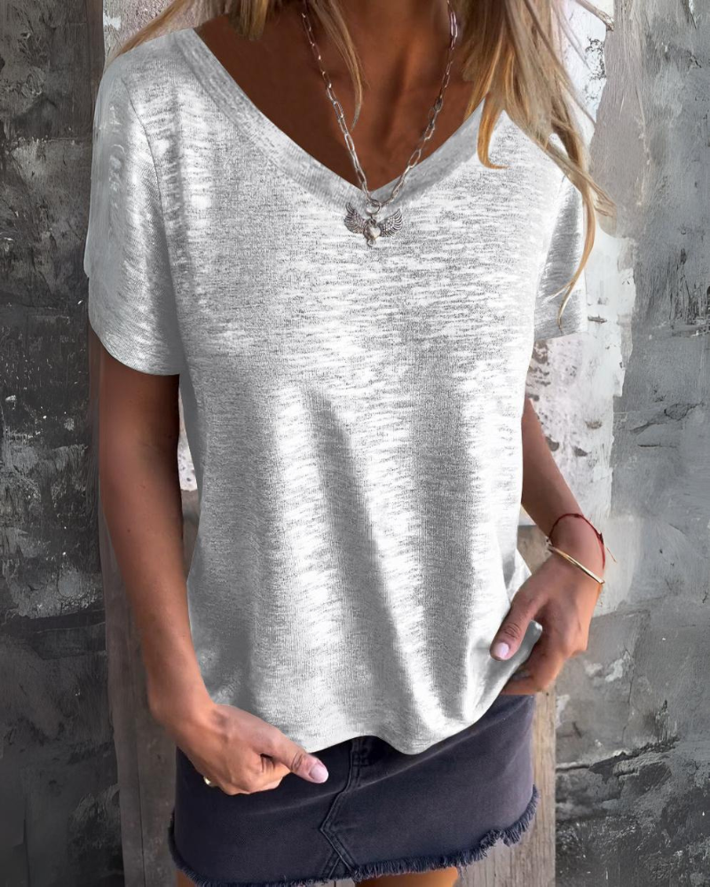 MARIONA - Camiseta Elegante de Manga Corta
