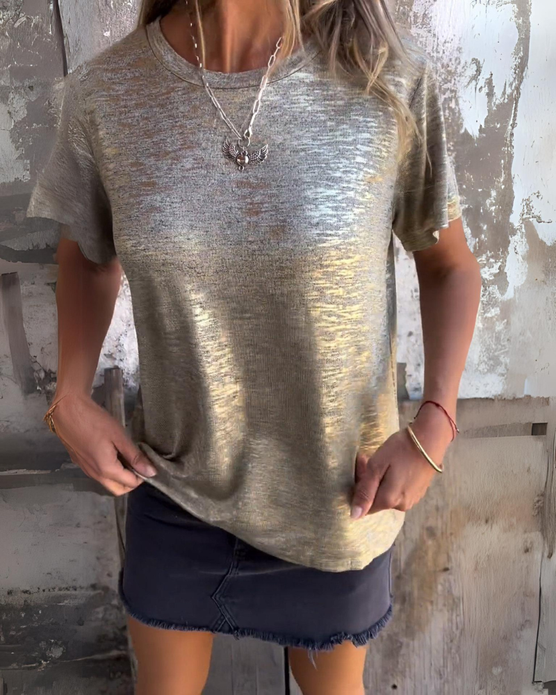 MARIONA - Camiseta Elegante de Manga Corta