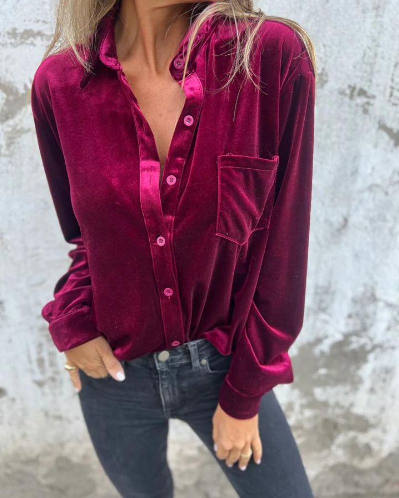 CATHERINE - BLUSA ELEGANTE DE VELUR
