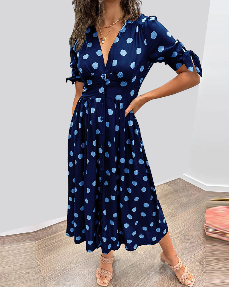 Monique™ | Vestido Elegante de Lunares