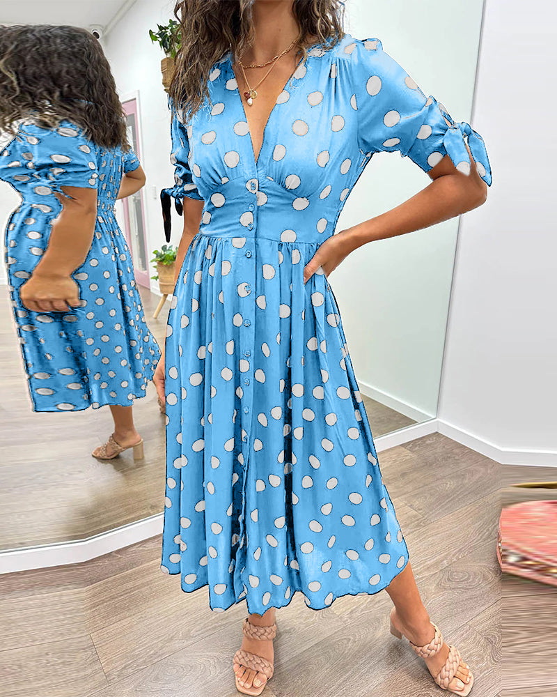 Monique™ | Vestido Elegante de Lunares