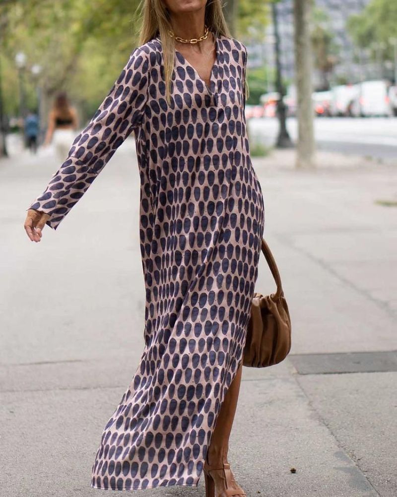 SOIRA - VESTIDO MAXI CON IMPRESIÓN OVALADA